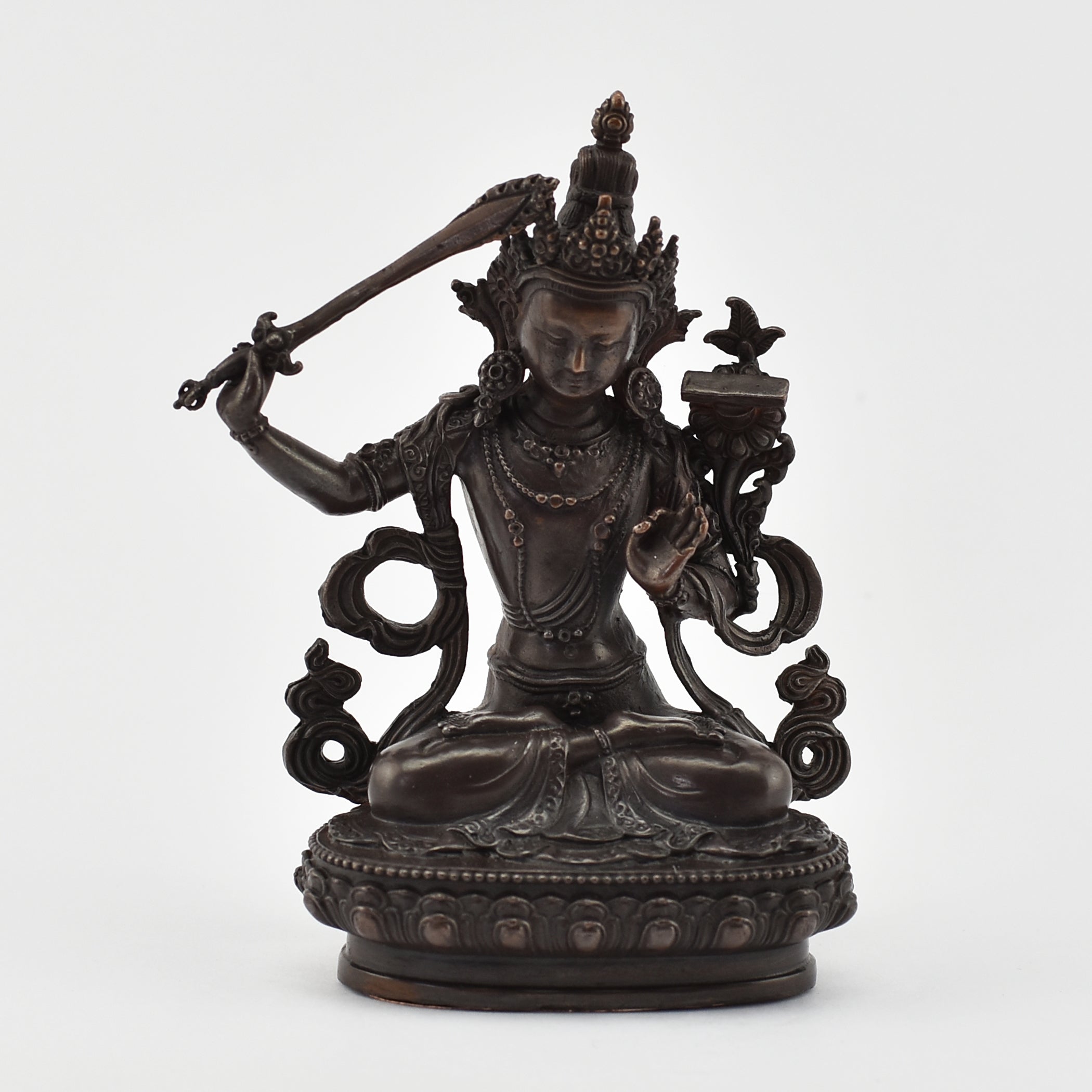 Small Manjushri Oxidized Statue