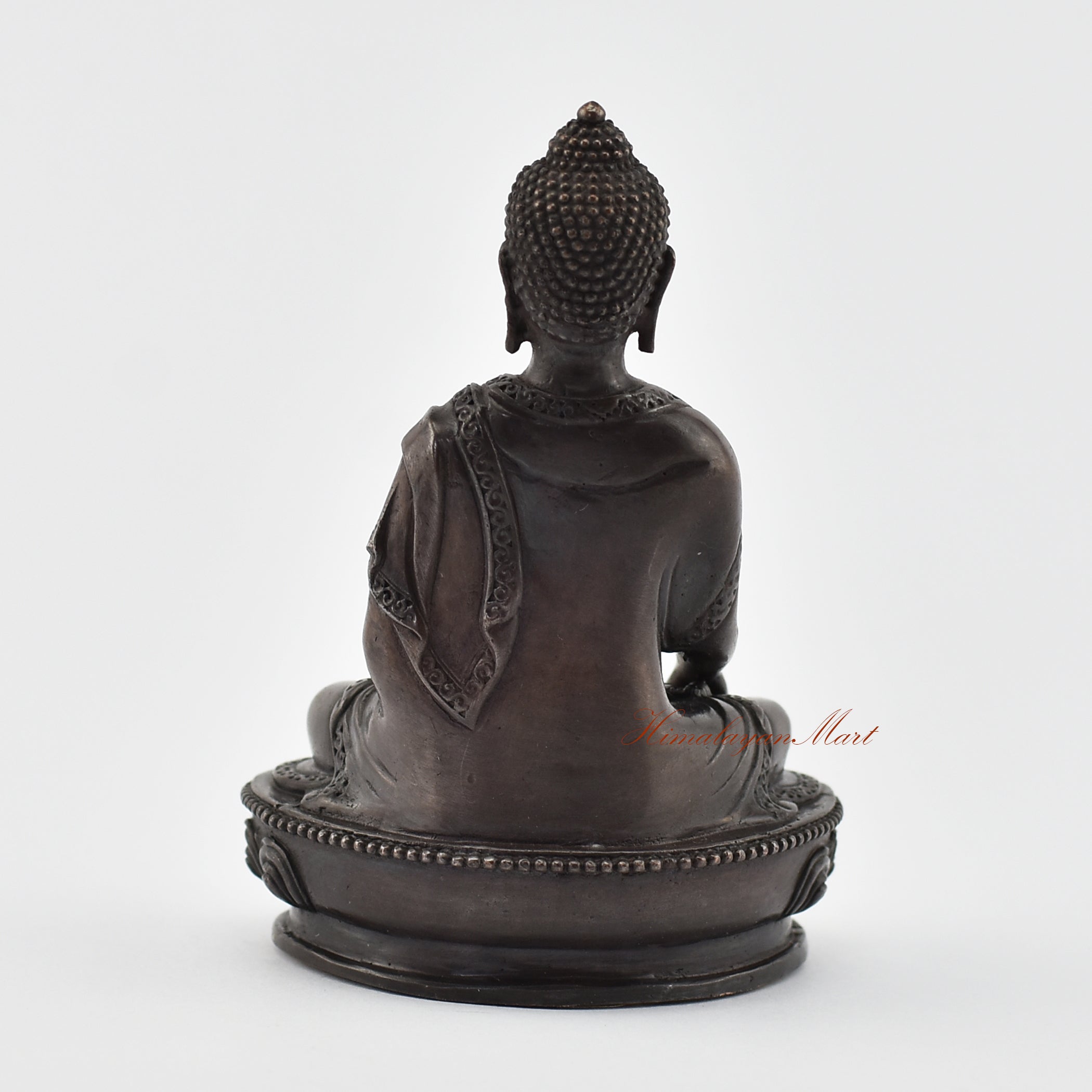 Small Shakyamuni Buddha Oxidized Statue Back