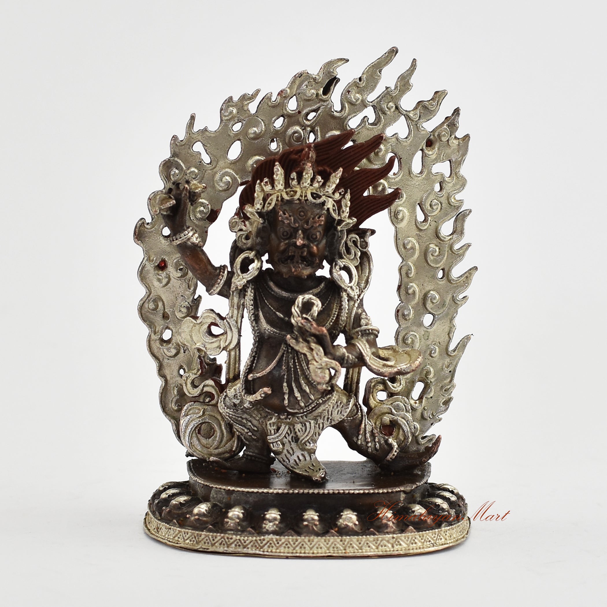 Small Silver-Plated Vajrapani Statue