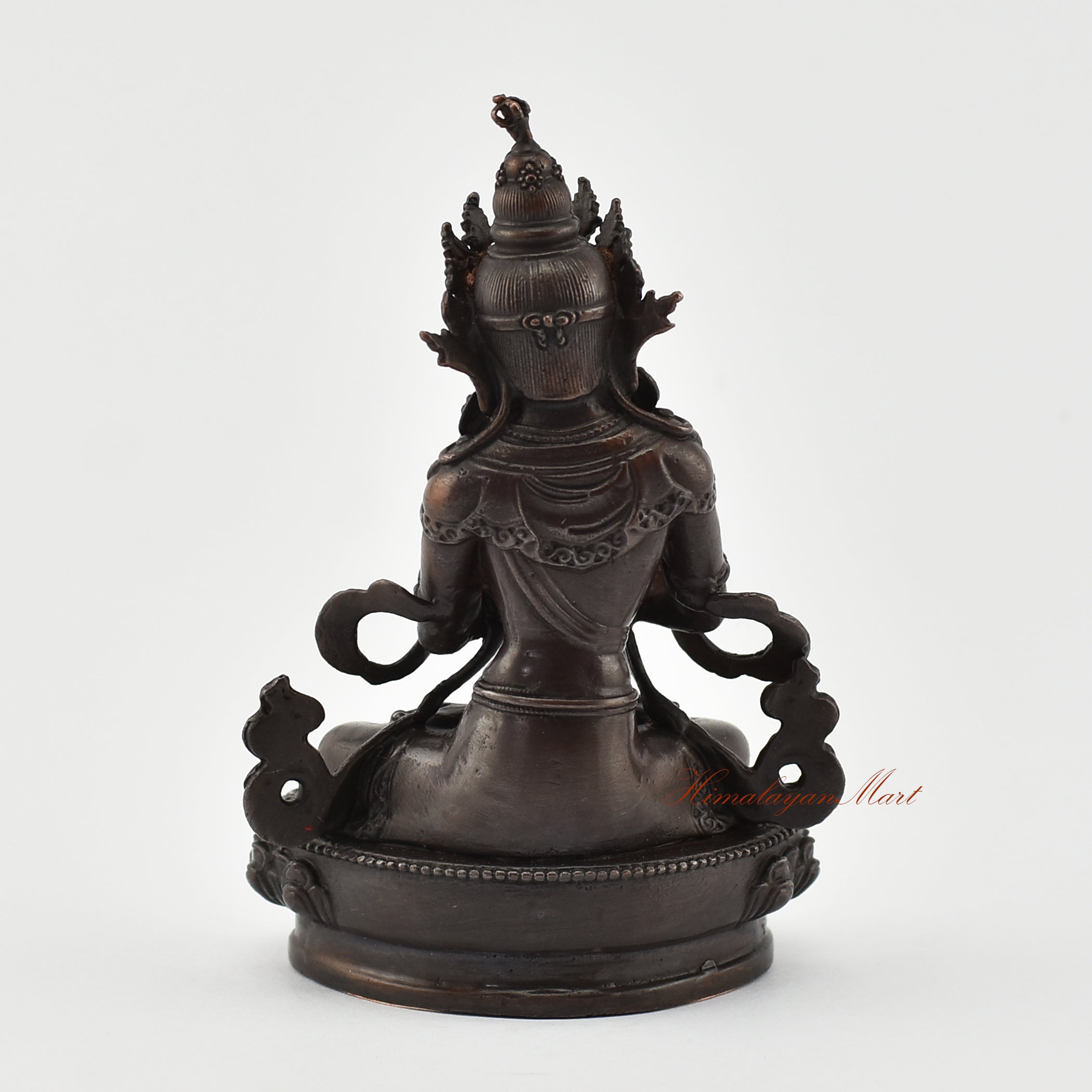 Small Vajradhara Oxidized Statue Back Detail