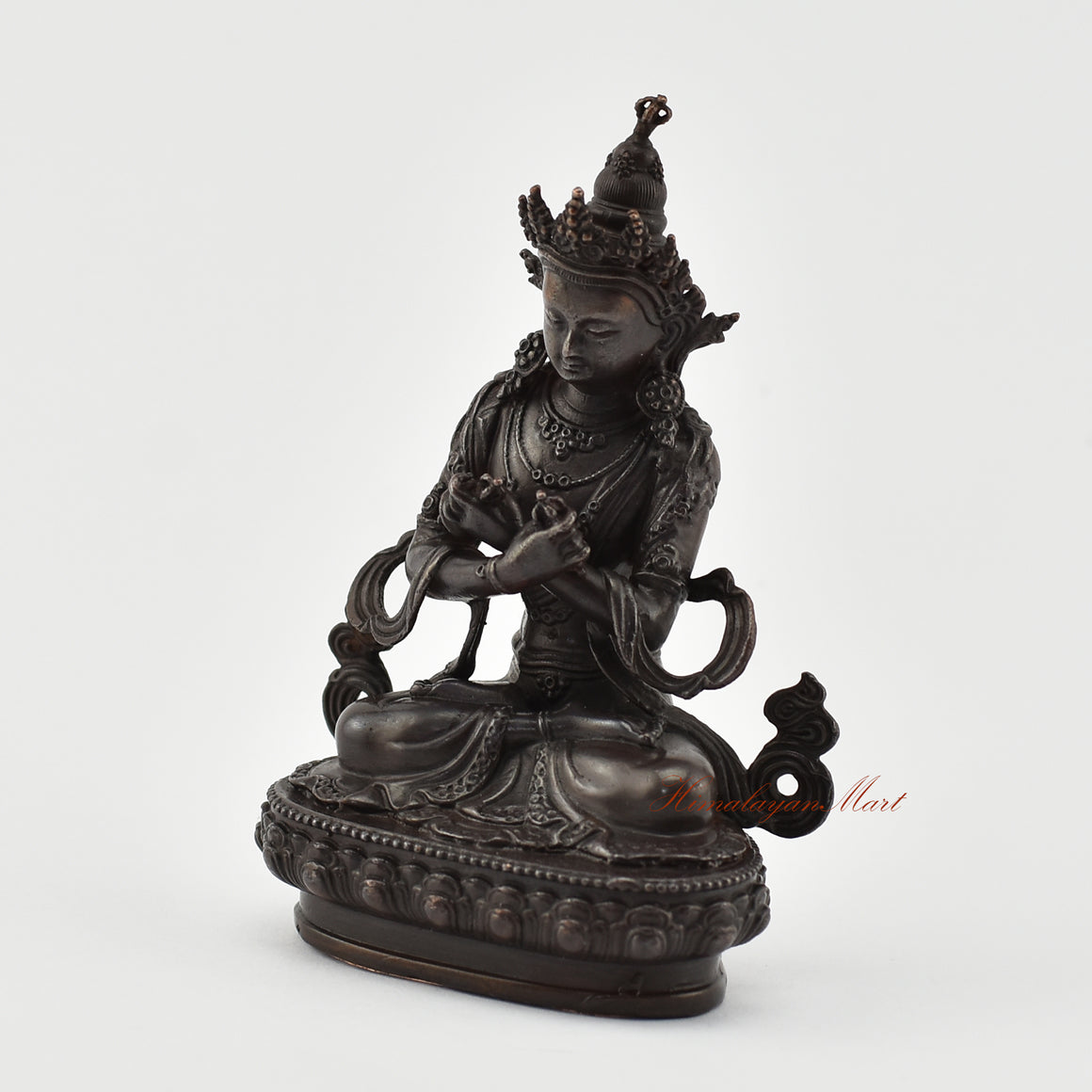 Small Vajradhara Oxidized Statue Left Detail