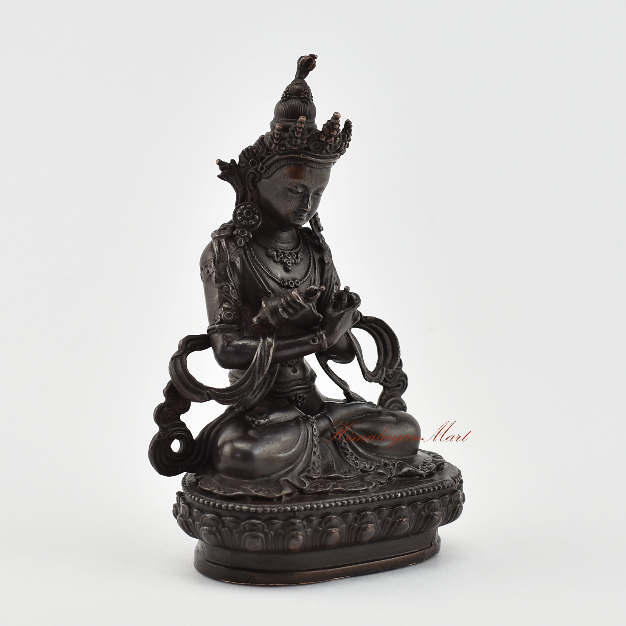 Small Vajradhara Oxidized Statue Right Detail