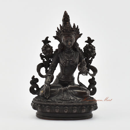 Small White Tara Oxidized Statue