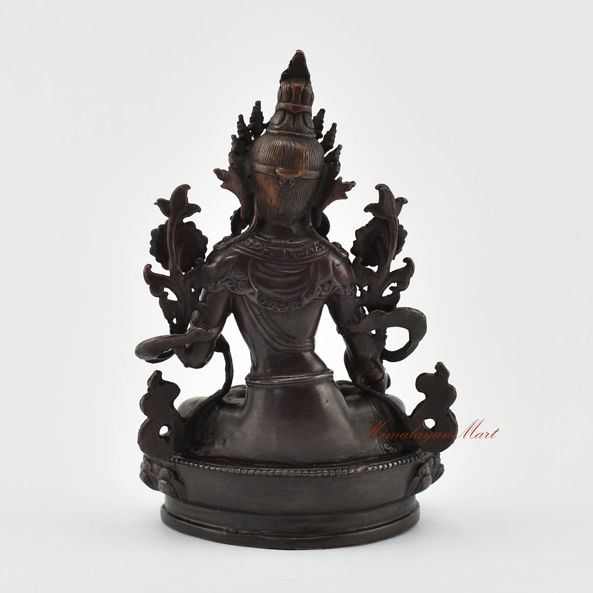 Small White Tara Oxidized Statue Back Detail