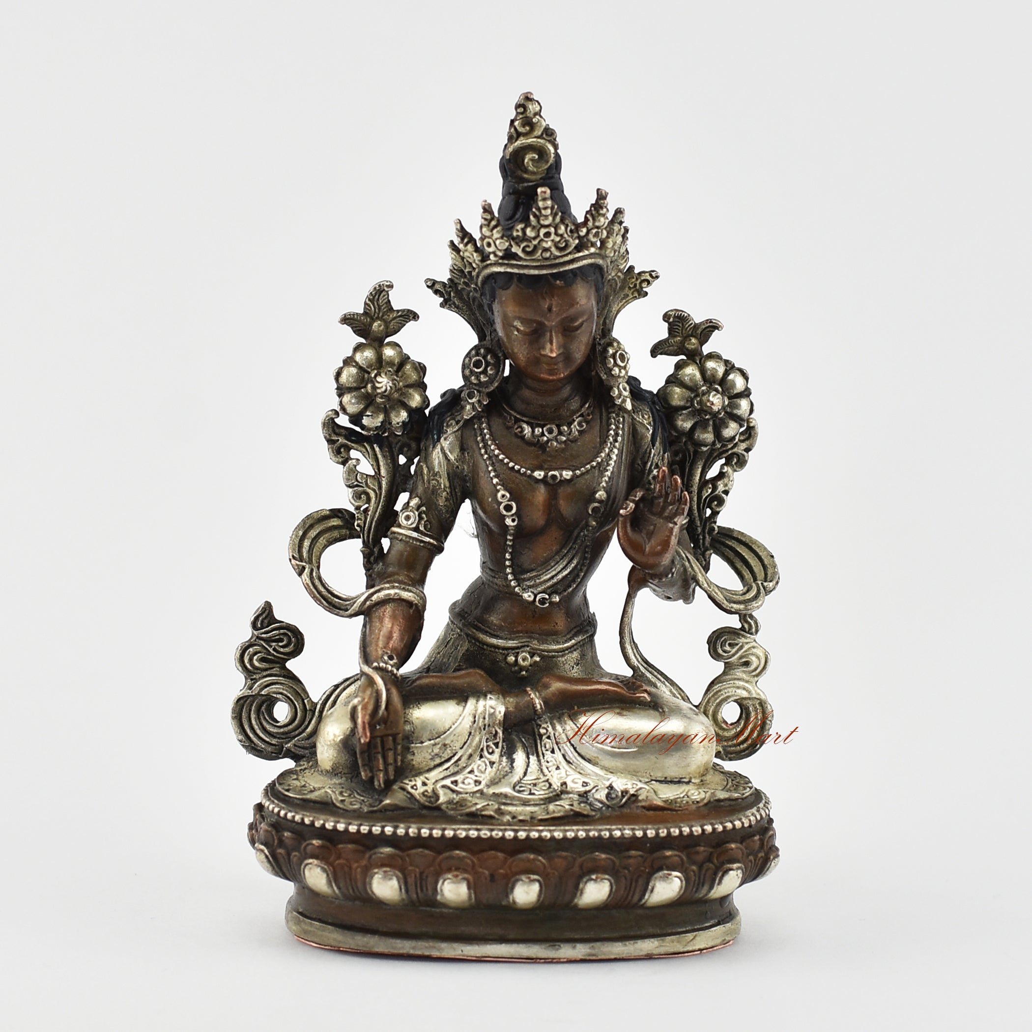 Small White Tara Silver-Plated Statue