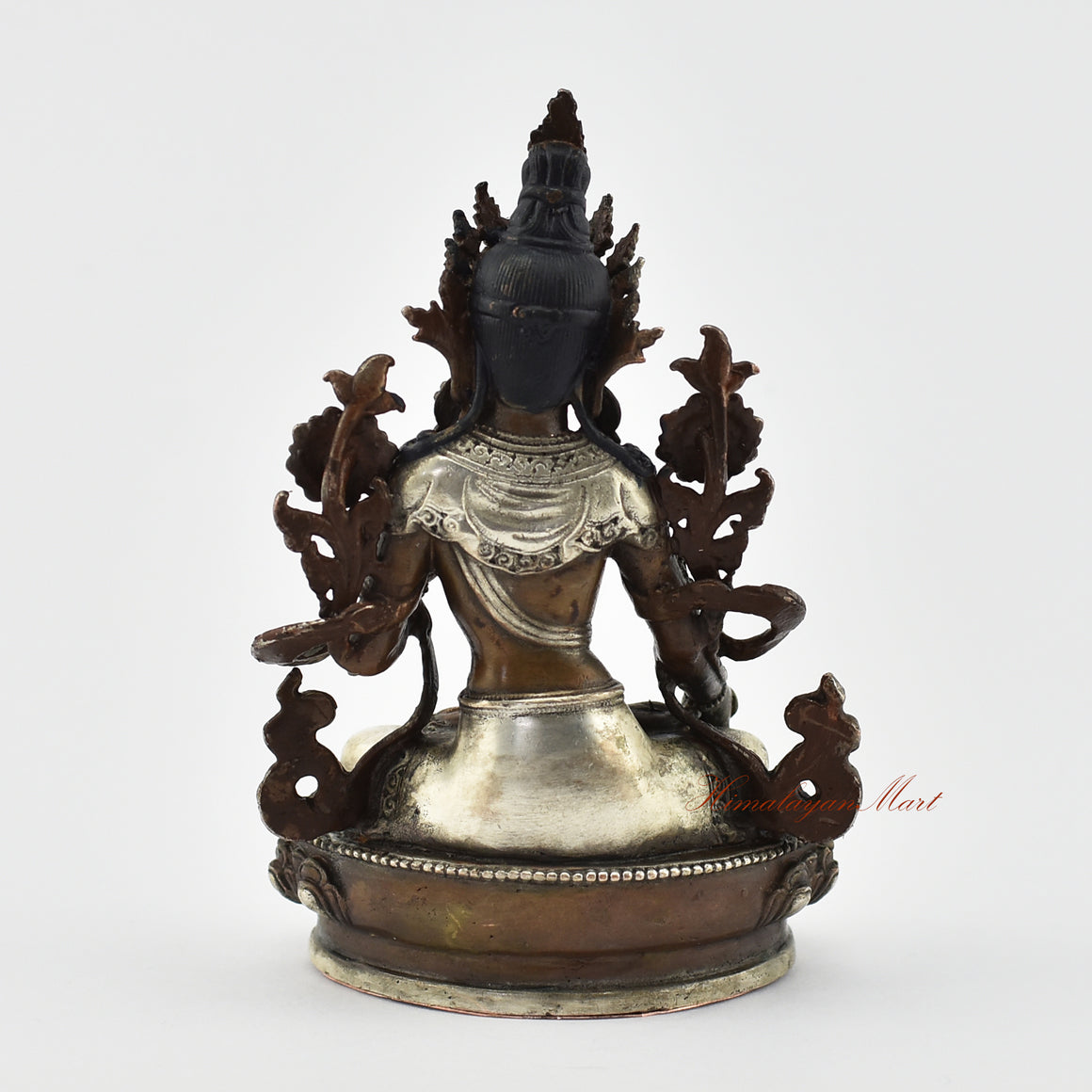 Small White Tara Silver-Plated Statue Back Detail