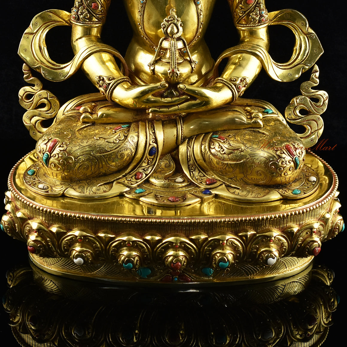 Tibetan Amitayus Buddha Statue Details Top