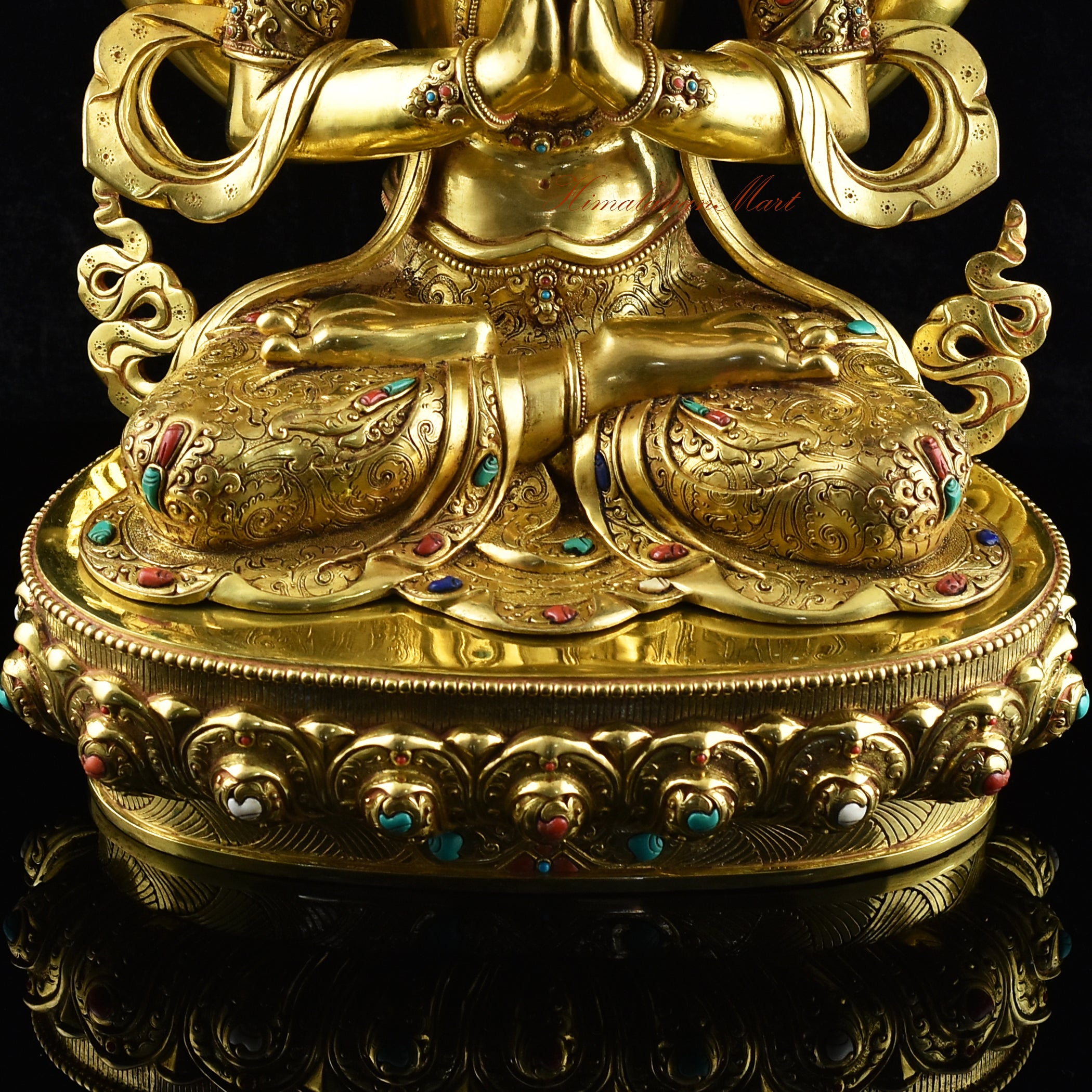 Tibetan Chenrezig Statue  Details Top