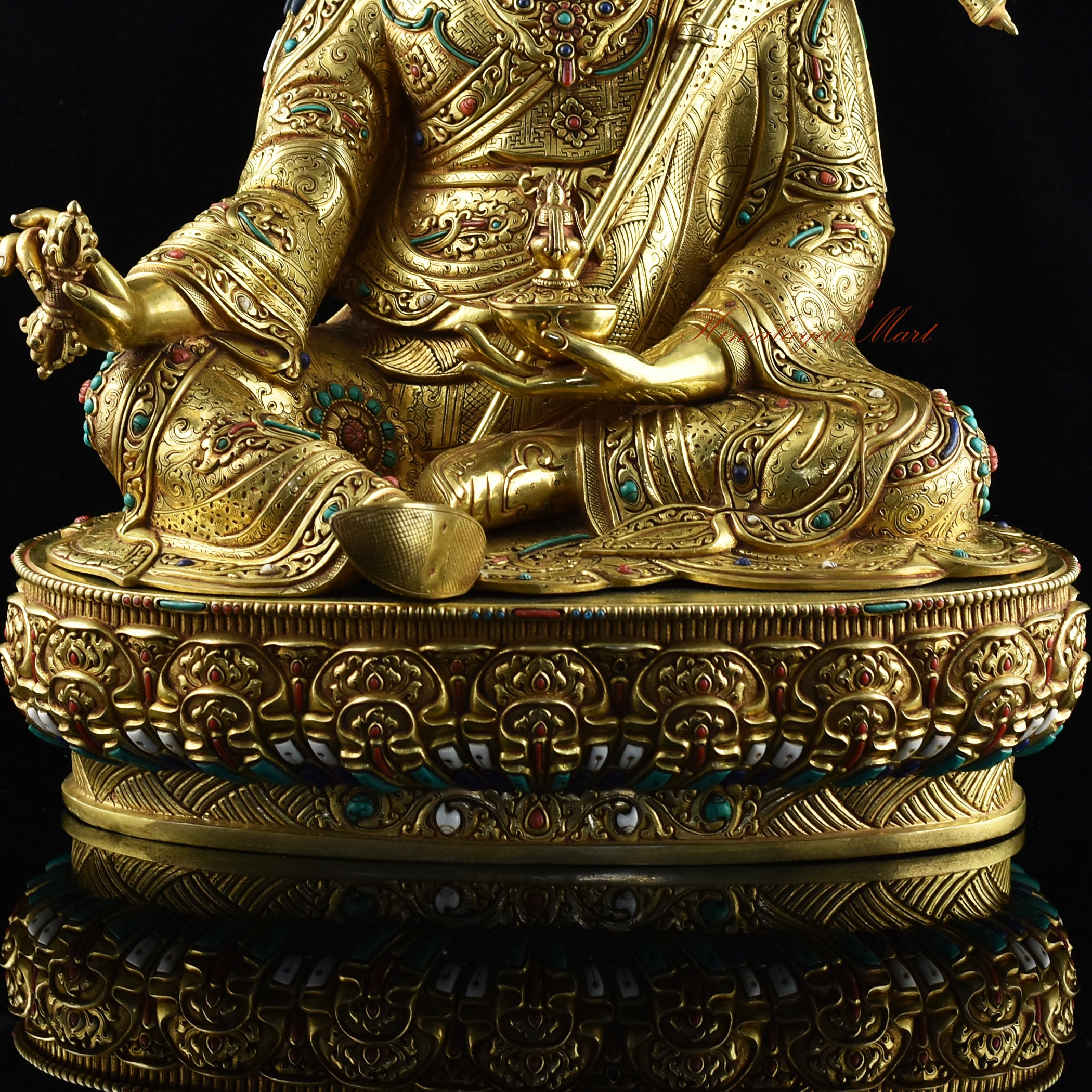 Tibetan Guru Rinpoche Statue Details