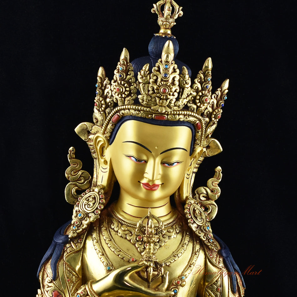 Tibetan Vajrasattva Statue Face Details