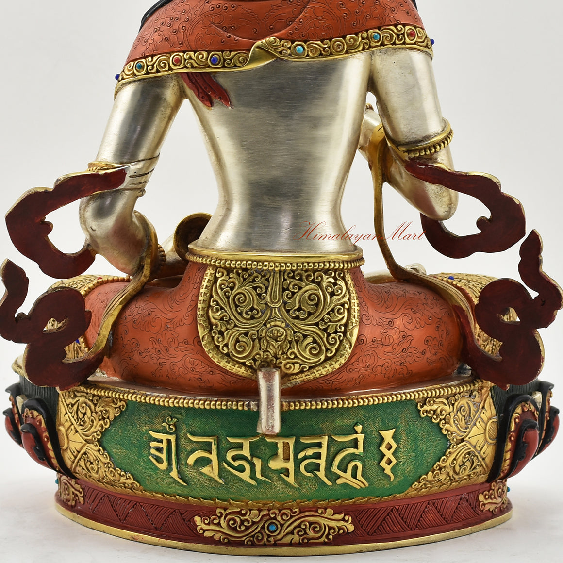 Vajrasattva Hand-Painted Statue Back Lower Detail