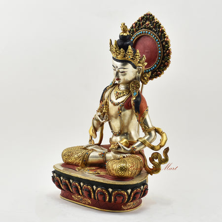 Vajrasattva Hand-Painted Statue Left Detail