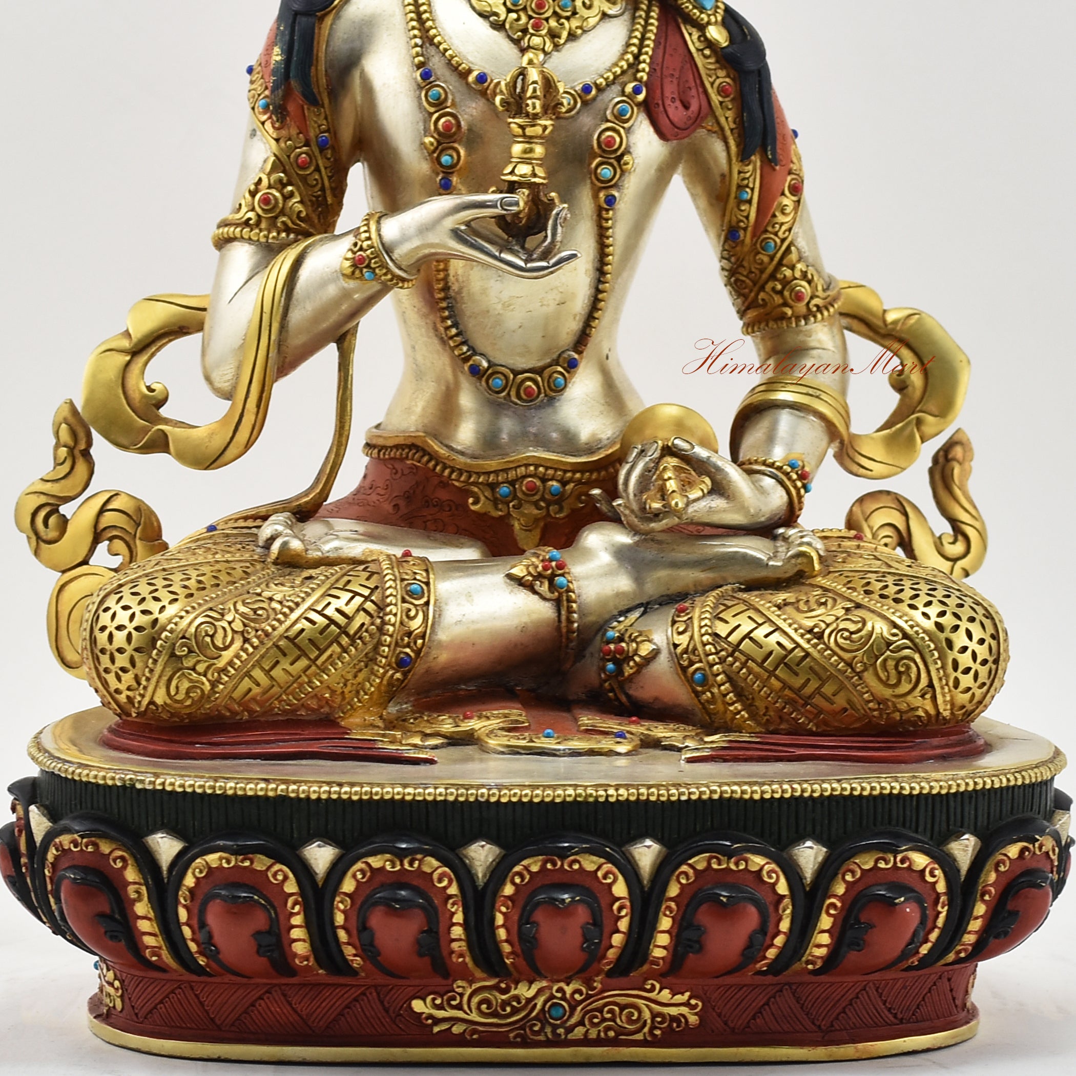 Vajrasattva Hand-Painted Statue Right Detail