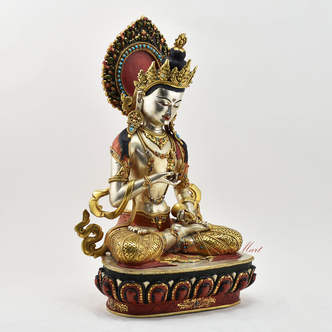 Vajrasattva Hand-Painted Statue Right Detail