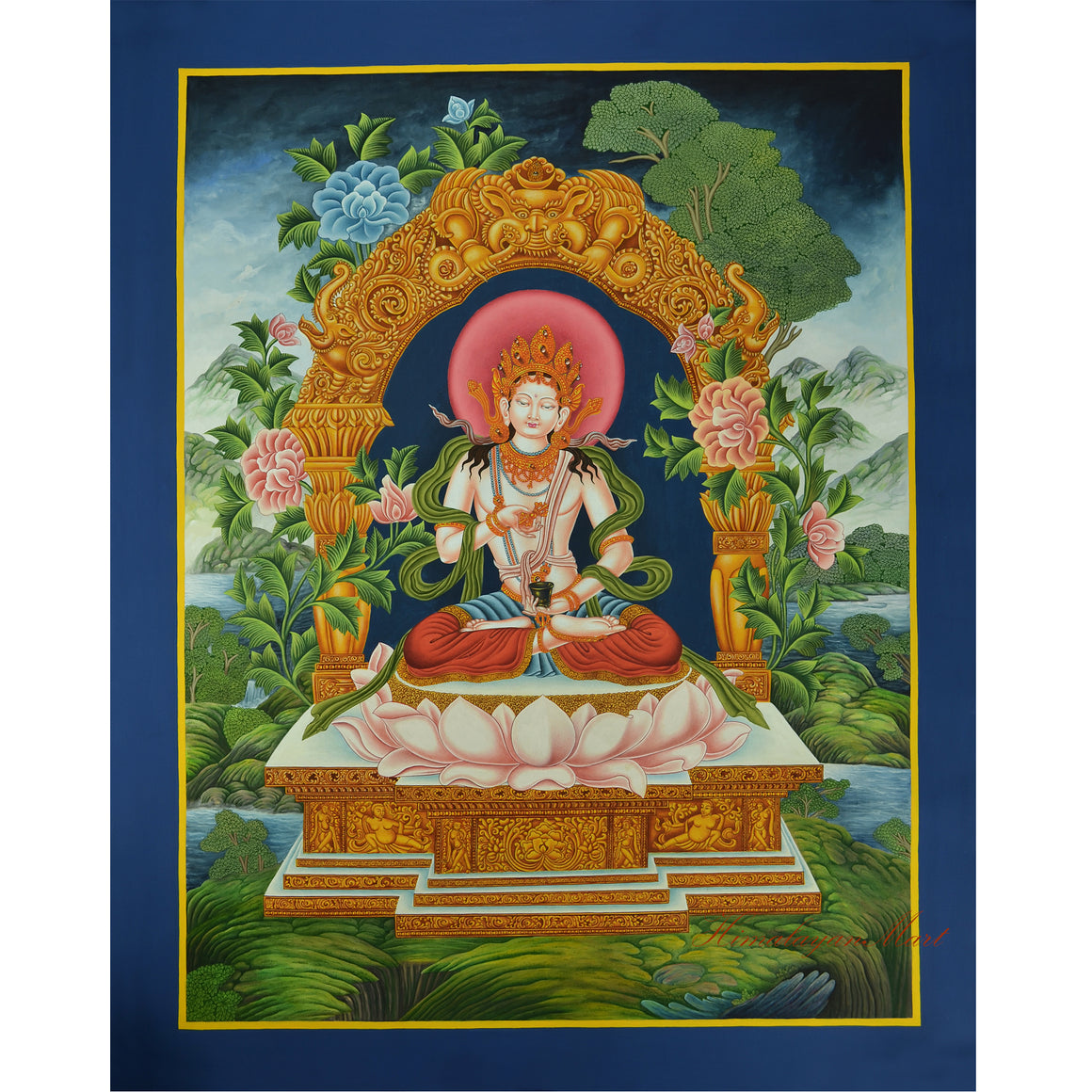 Vajrasattva Newari Thangka | Paubha Painting – The Sacred Art of Nepal