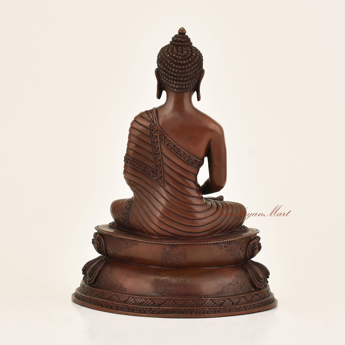 Back view of Amitabha Buddha Oxidized Statue crafted using the traditional Lost-Wax Method
