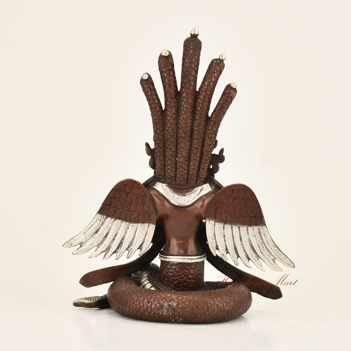 Back view of Antique Naga Kanya Statue crafted using the traditional Lost-Wax Method