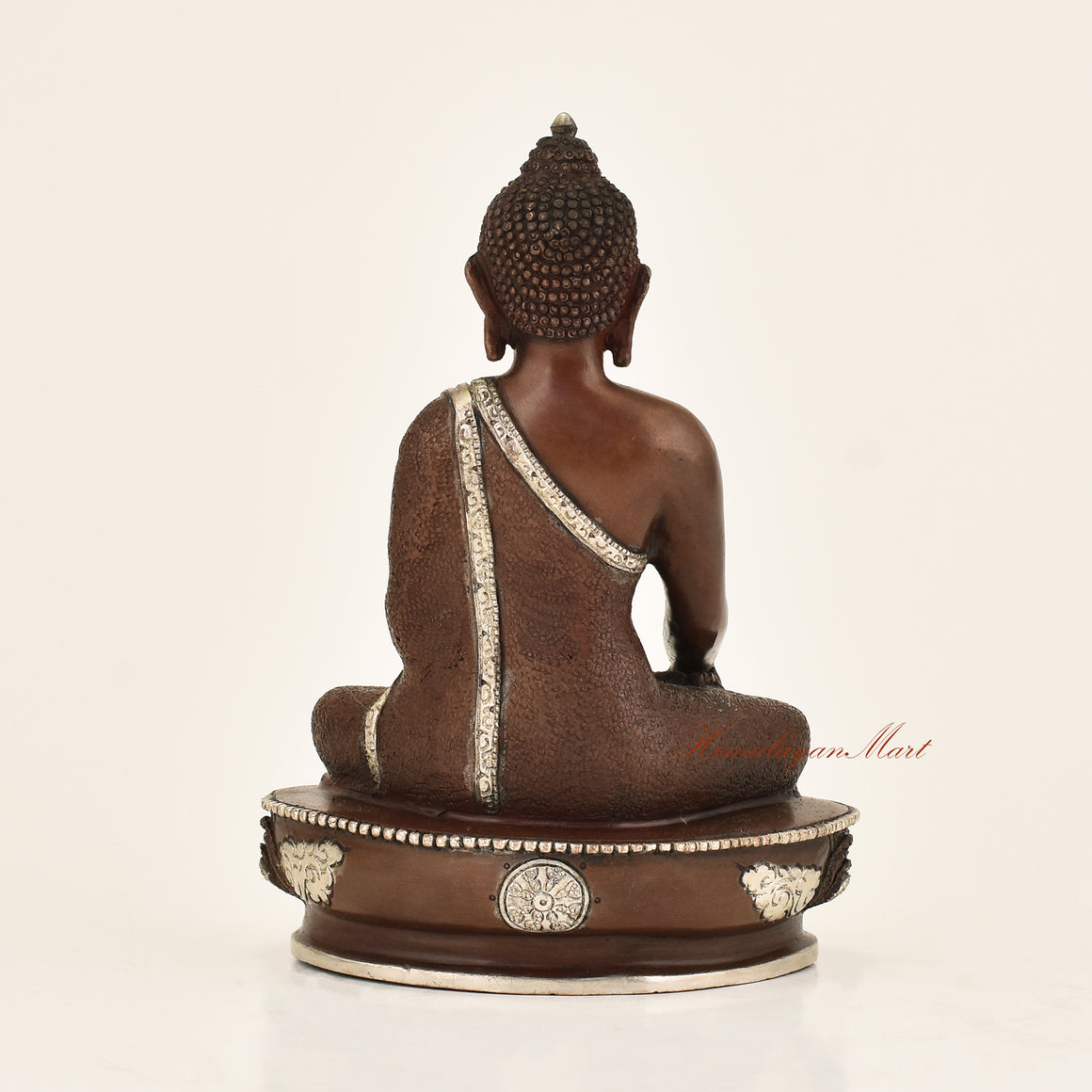 Back view of Antique Shakyamuni Buddha Statue crafted using the traditional Lost-Wax Method
