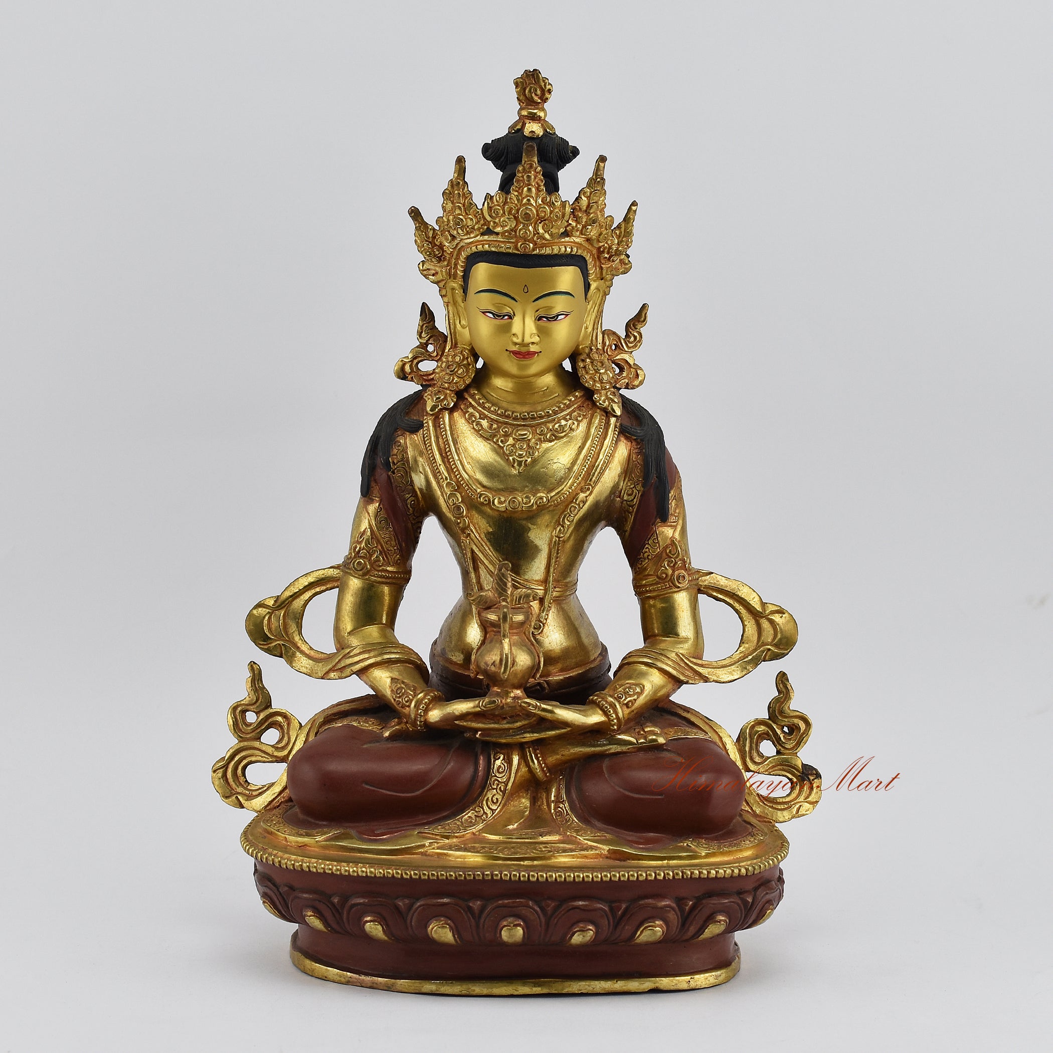 Aparmita Tibetan Buddhist Statue, gold gilded, perfect for home altar and spiritual décor