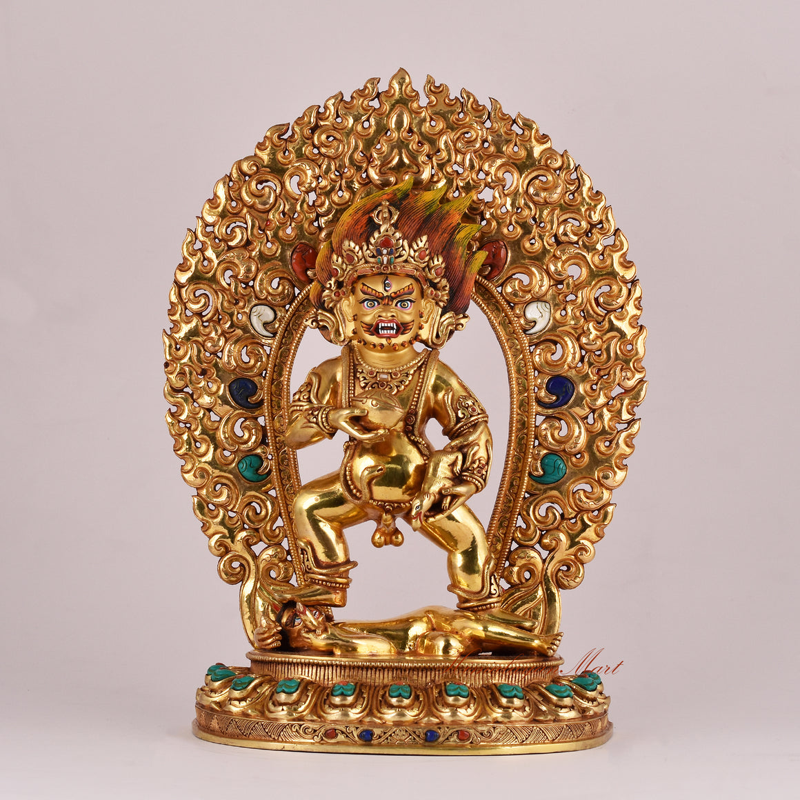 Handmade Black Dzambhala Statue symbolizing prosperity, abundance, and compassionate protection.