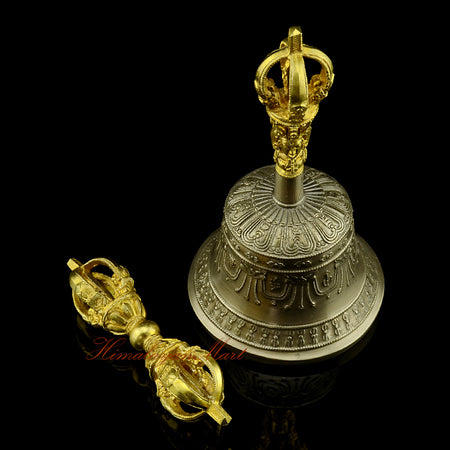 Buddhist Meditation Vajra Bell set, side profile view