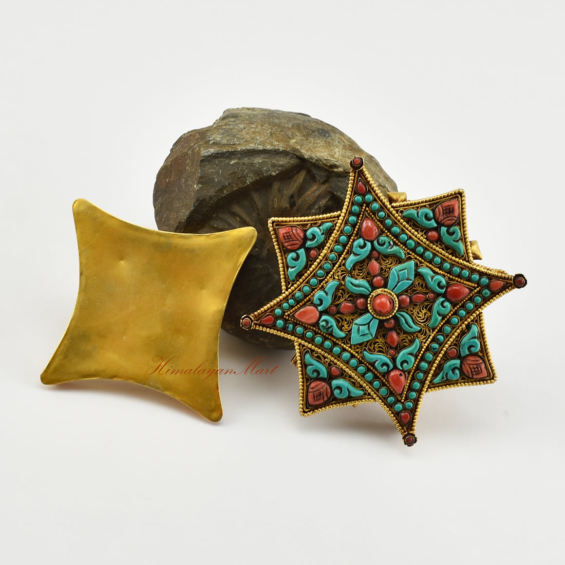 Opened Buddhist Religious Prayer Box Pendant revealing the inner compartment for mantras, sacred relics, or blessings.