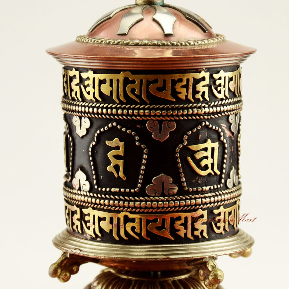Buddhist Tabletop Prayer Wheel – Handcrafted Ritual Wheel for Sacred Spaces