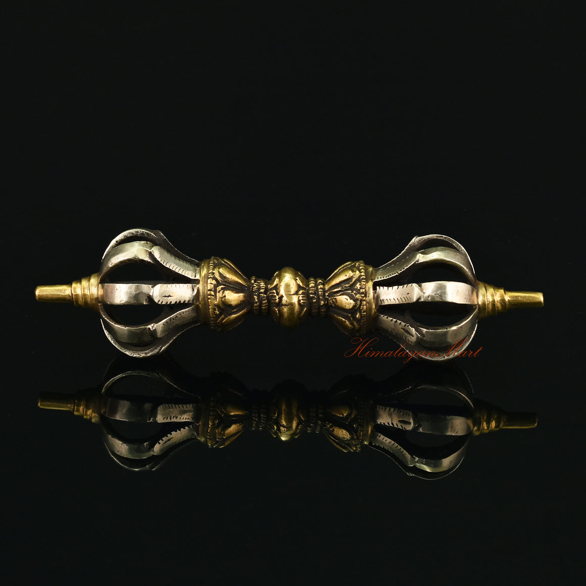 Handmade Buddhist Dorje Vajra in Gold-Plated Panchadhatu Five Sacred Metal Alloy, Patan Nepal