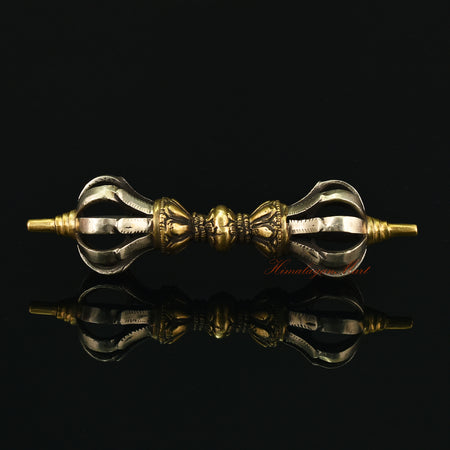 Handmade Buddhist Dorje Vajra in Gold-Plated Panchadhatu Five Sacred Metal Alloy, Patan Nepal