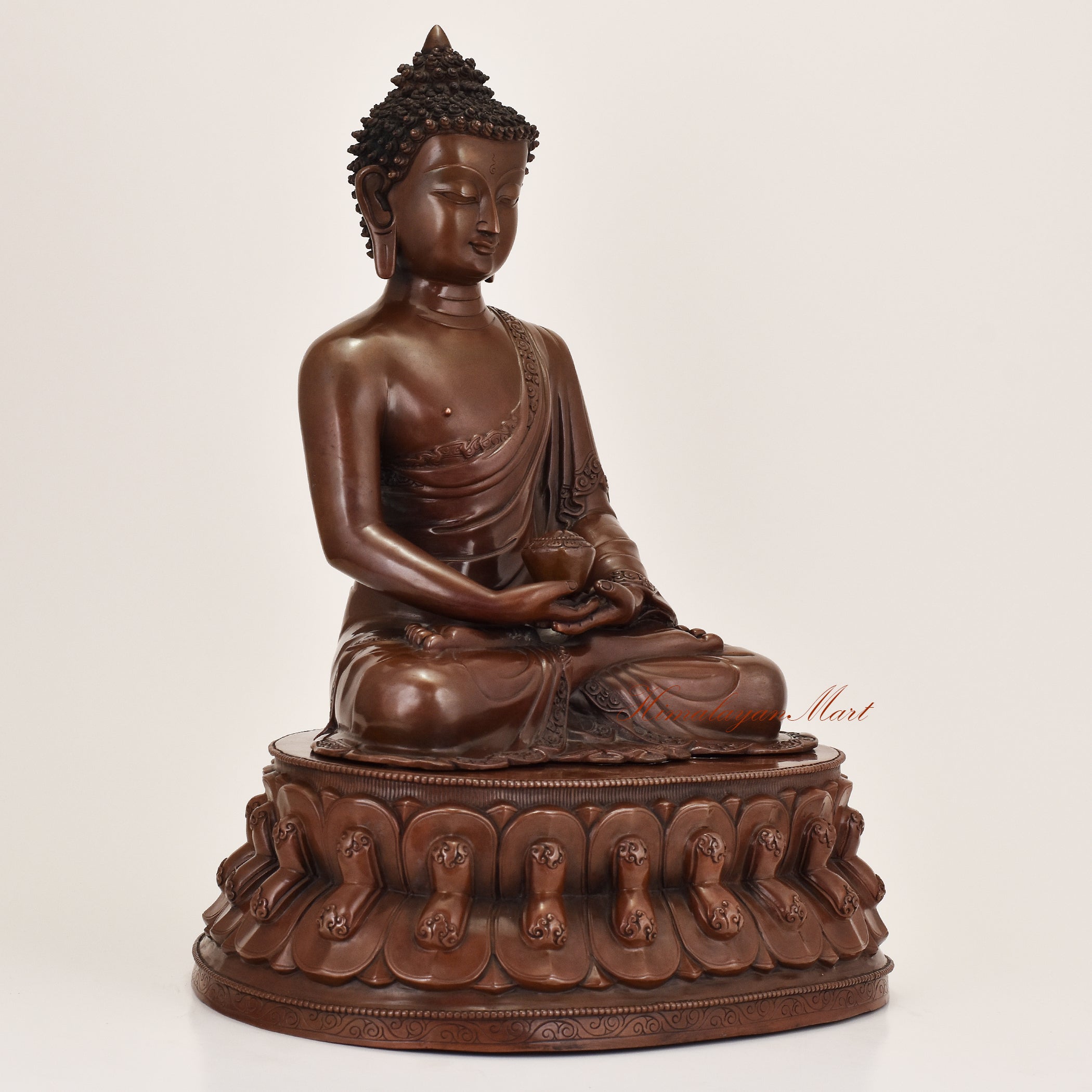 Buy Buddha Statues Online – Right side view of handcrafted Amitabha Buddha sculpture for altar display