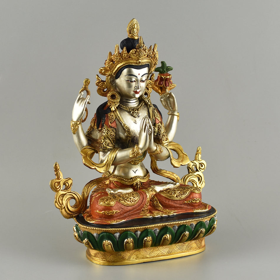 White Chenrezig Statue Symbol of Compassion