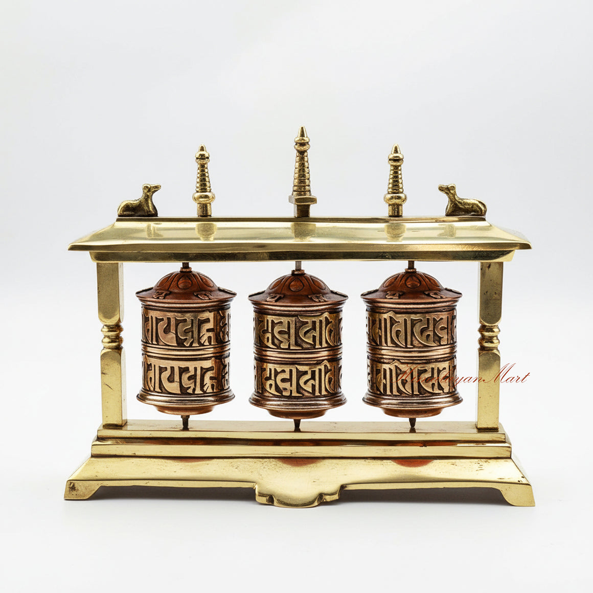 Desktop Tabletop Prayer Wheel – sacred Buddhist mantra meditation wheel handcrafted in traditional Himalayan style