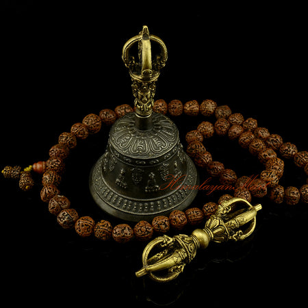 Dorje and Bell Set handmade in Patan Nepal from bronze alloy and copper