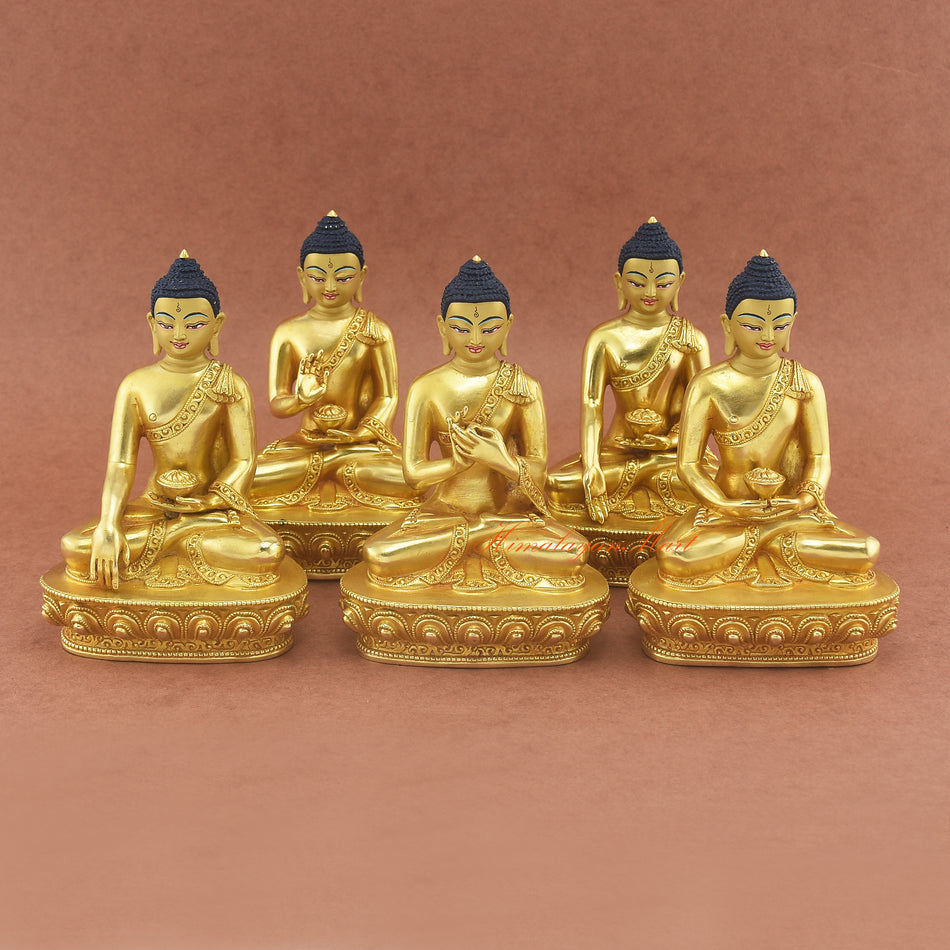 Pancha or Five Buddha Statues Set