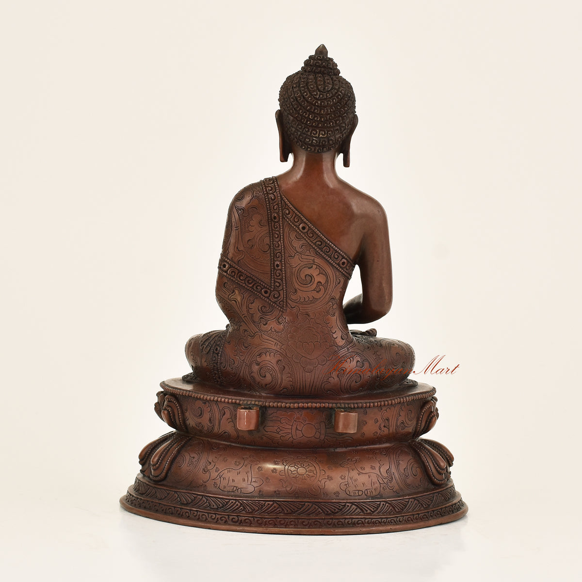 Back view of Framed Amitabha Buddha Statue shown without its decorative frame