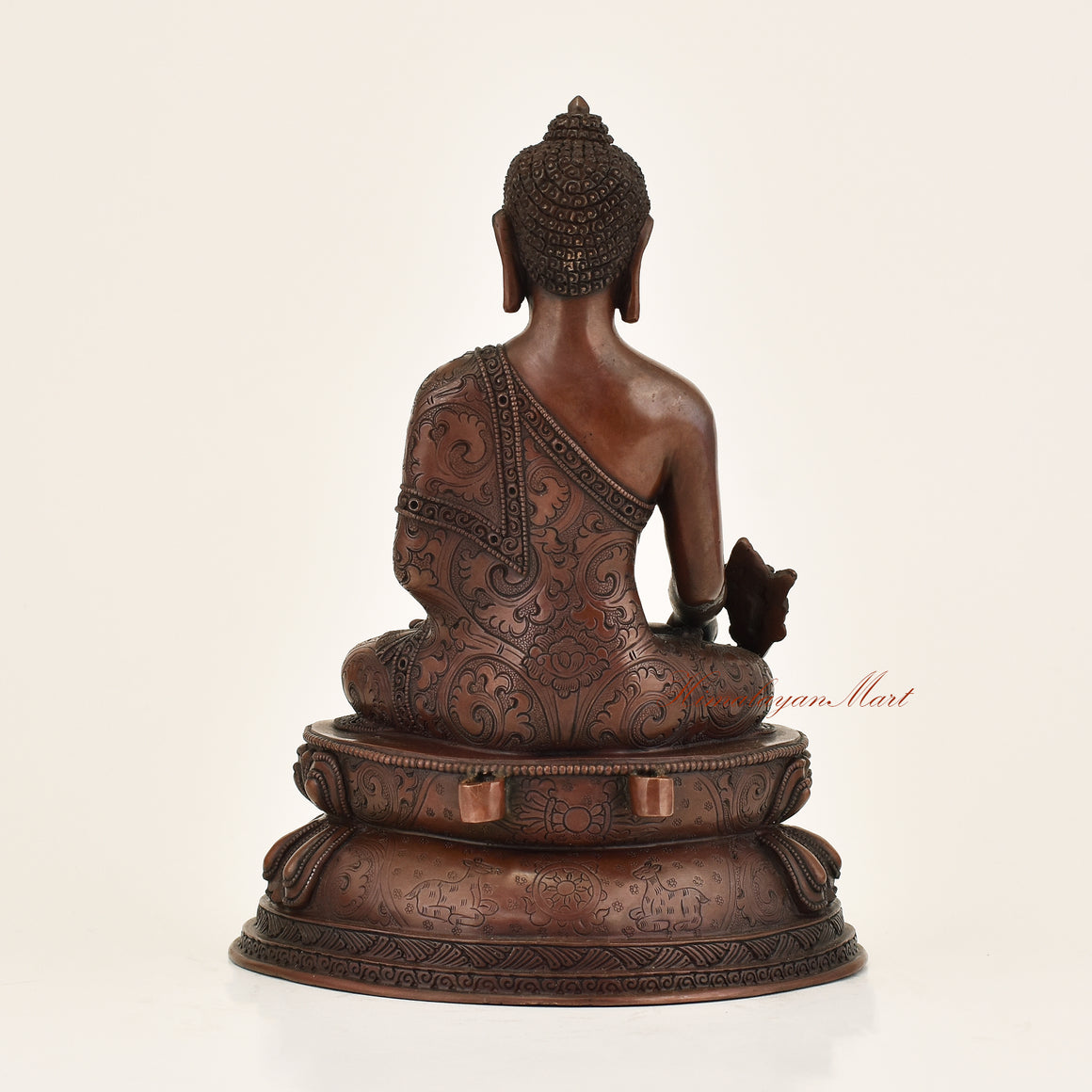 Back view of Framed Medicine Buddha Statue shown without its decorative frame