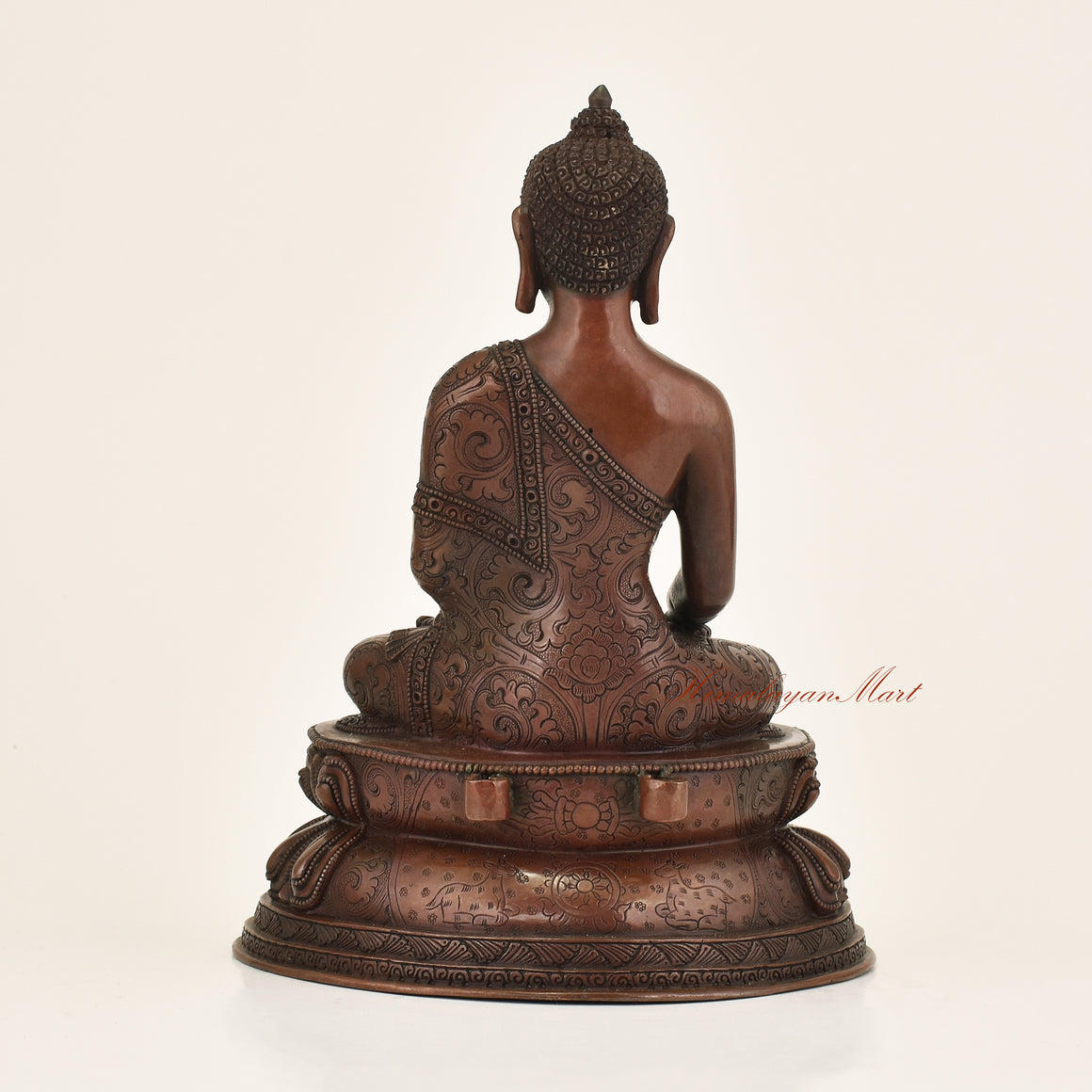 Back view of Framed Shakyamuni Buddha Statue shown without its decorative frame