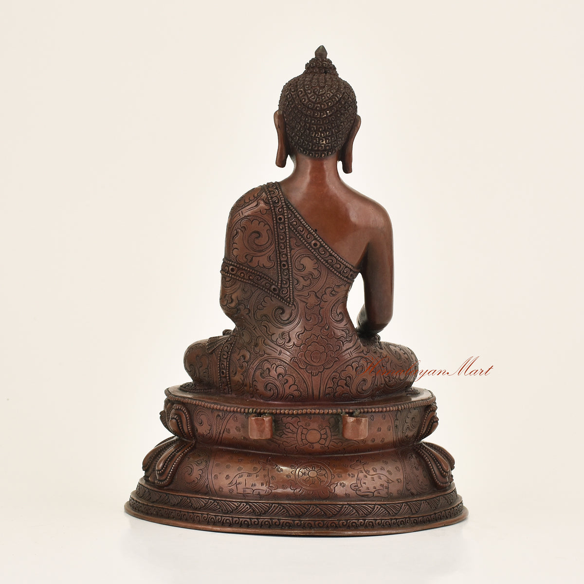 Back view of Framed Shakyamuni Buddha Statue shown without its decorative frame