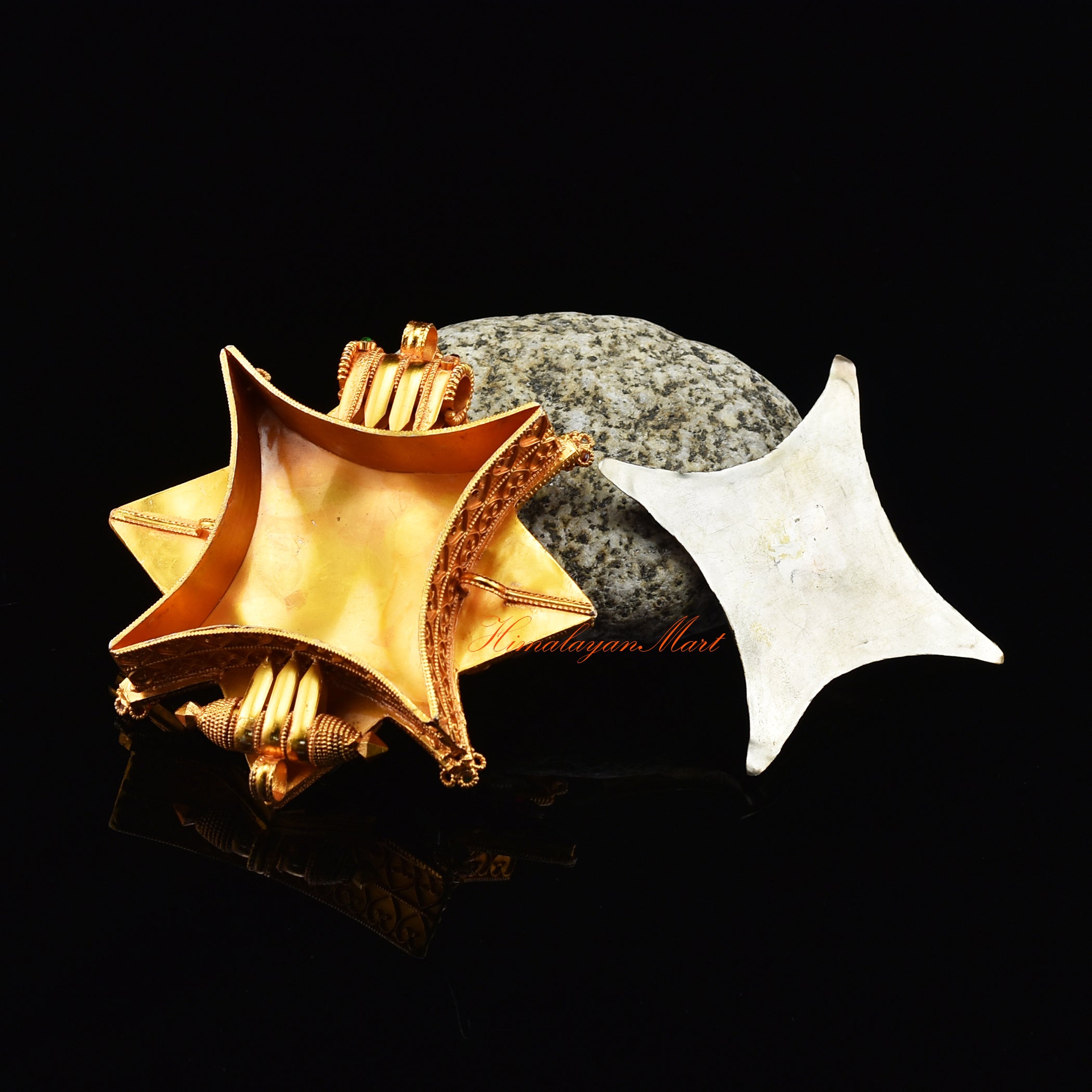 Opened Ghau Prayer Box Pendant revealing inner compartment for mantras, relics, or protective scrolls.