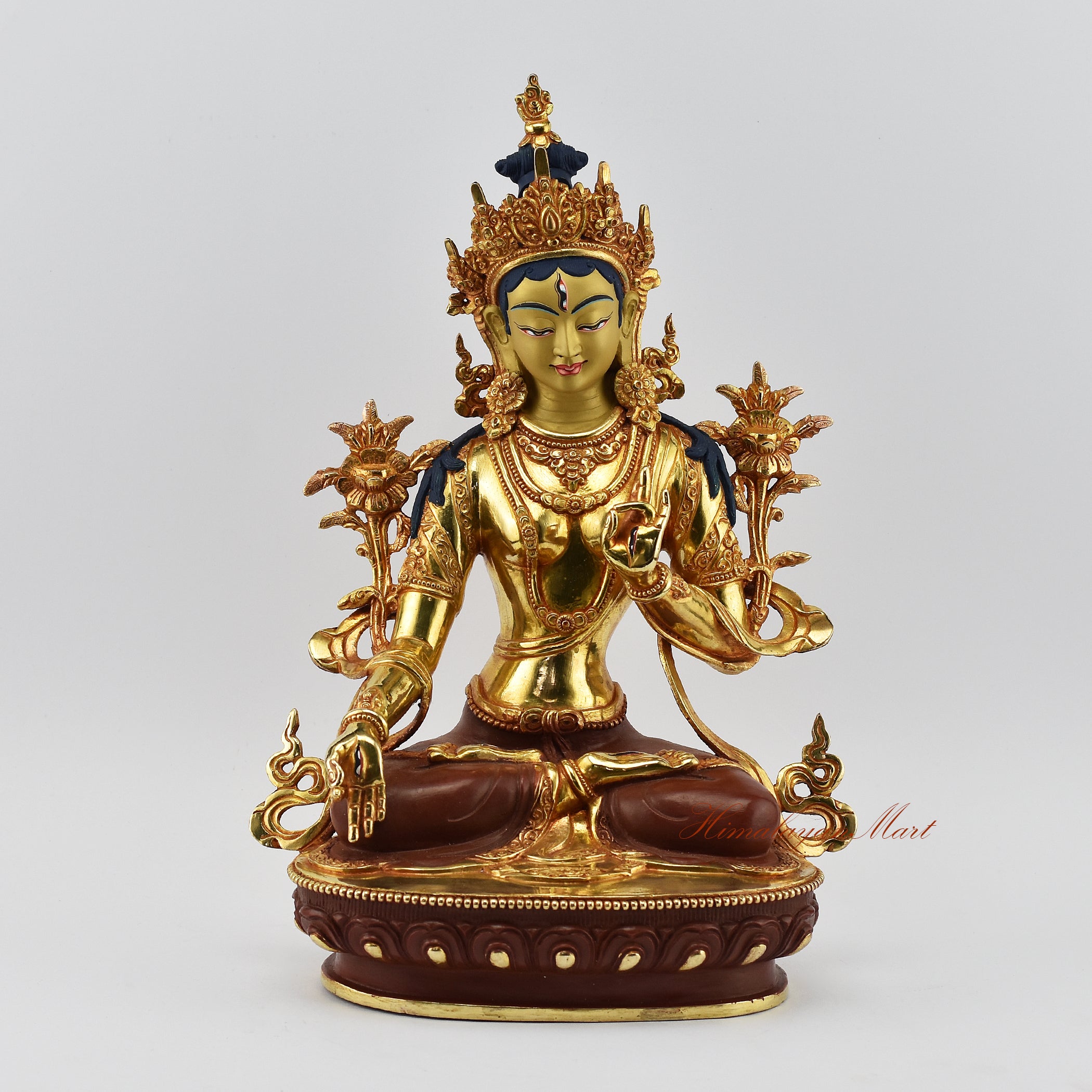 Gold Gilded White Tara Statue | Symbol of Compassion and Healing