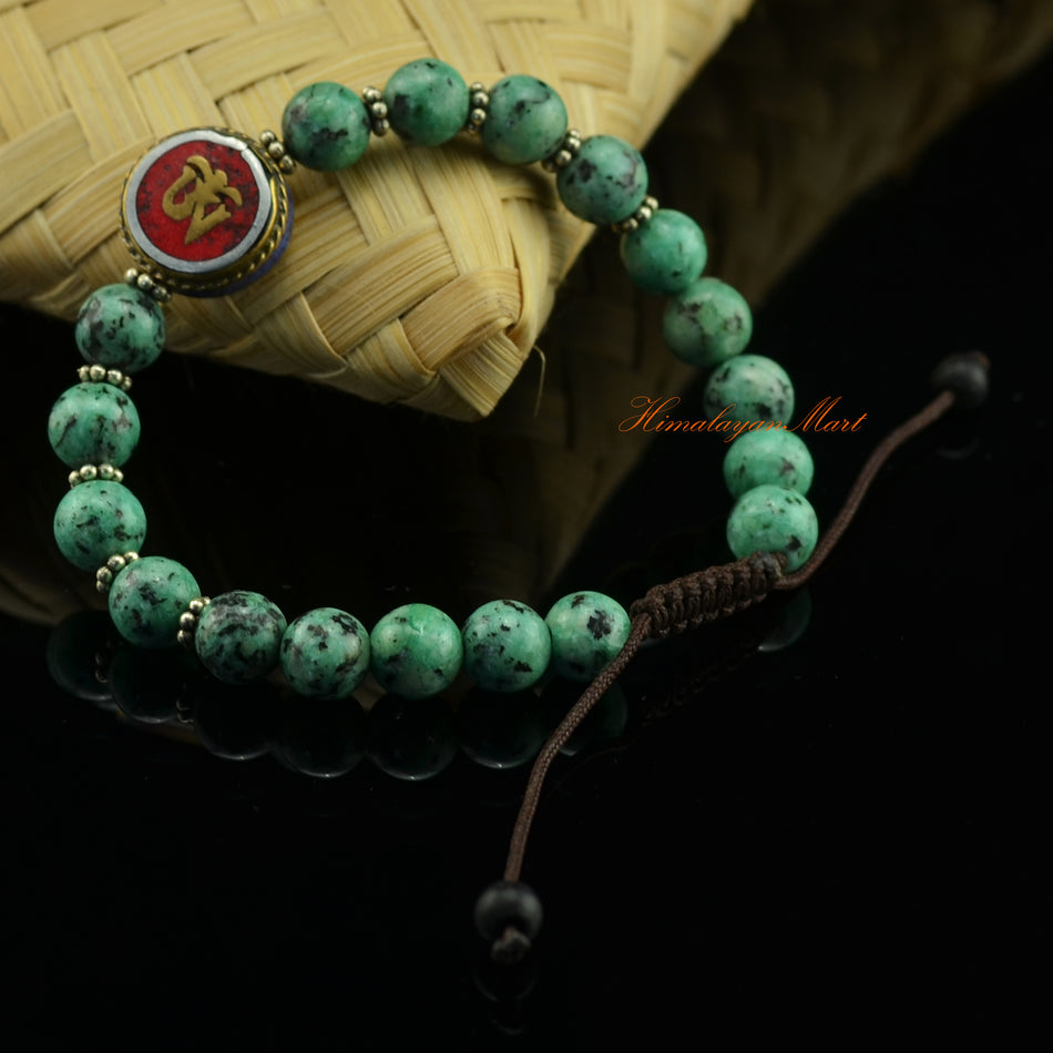 Green Onyx Prayer Beads Wrist Mala