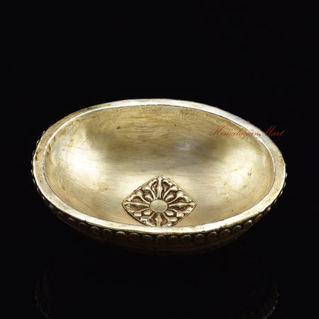 Elevated angle view of the Guru Dragpur resin kapala showing overall sculpted form