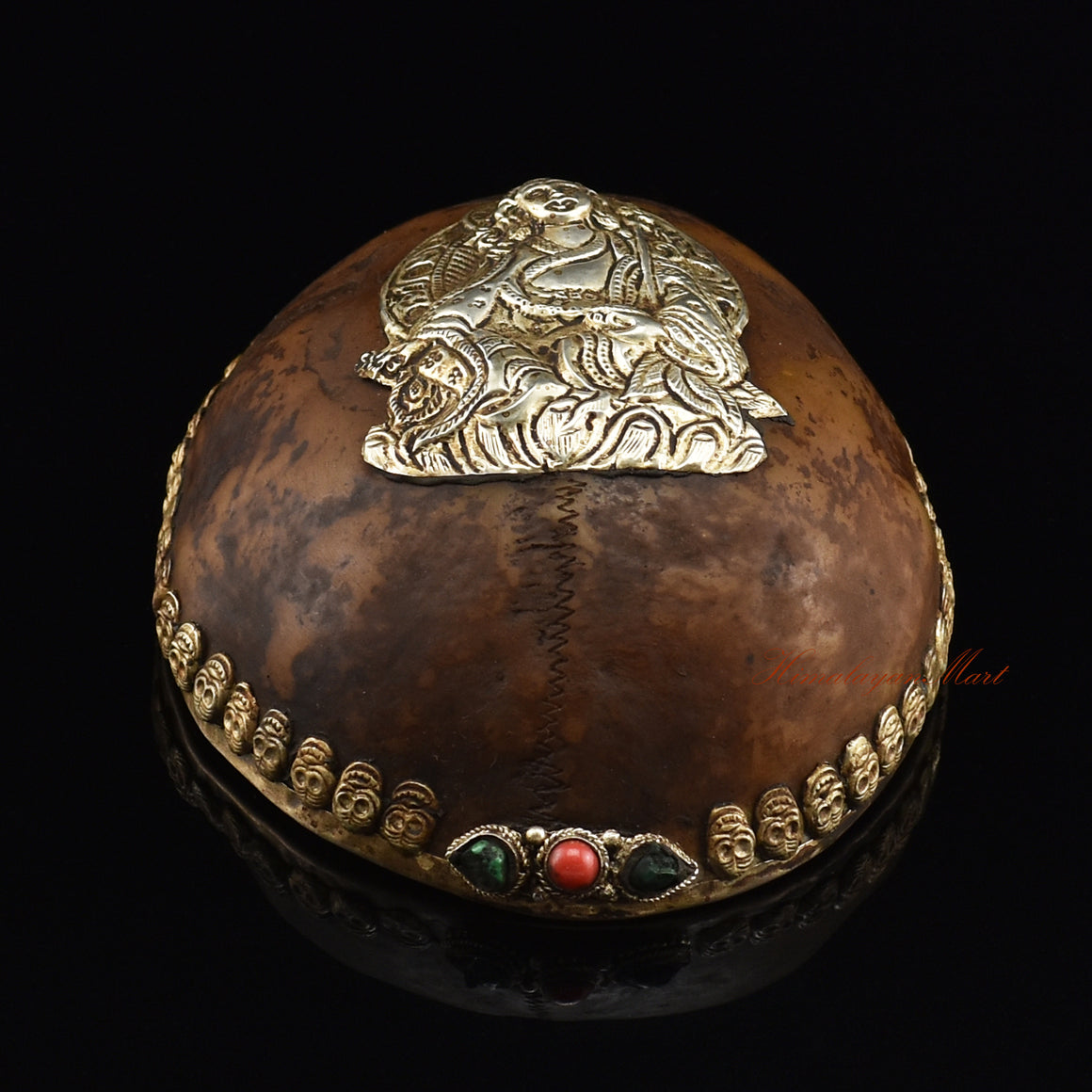 Underside view of the Guru Rinpoche-Embedded Resin Kapala showing the base and resin craftsmanship