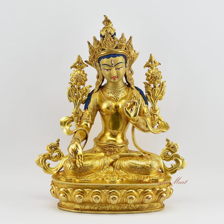 Tibetan White Tara Statue | Dholkar The Divine Mother