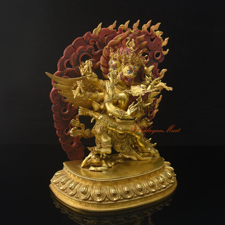 Gold Gilded Vajrakilaya Statue