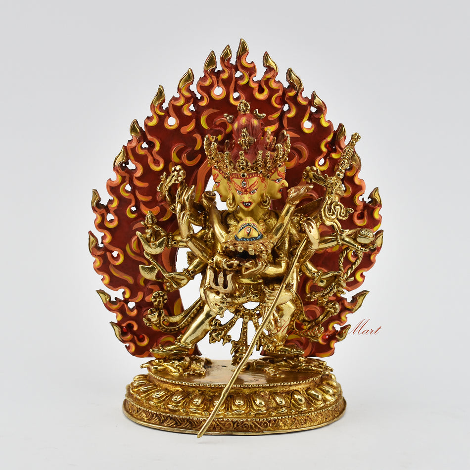 Gold Gilded Chakrasamvara Vajravarahi Statue | The Indivisible Union of Bliss and Emptiness