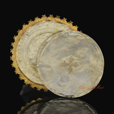 Back panel opened on the Kalachakra Great Bliss Mandala showing interior detail