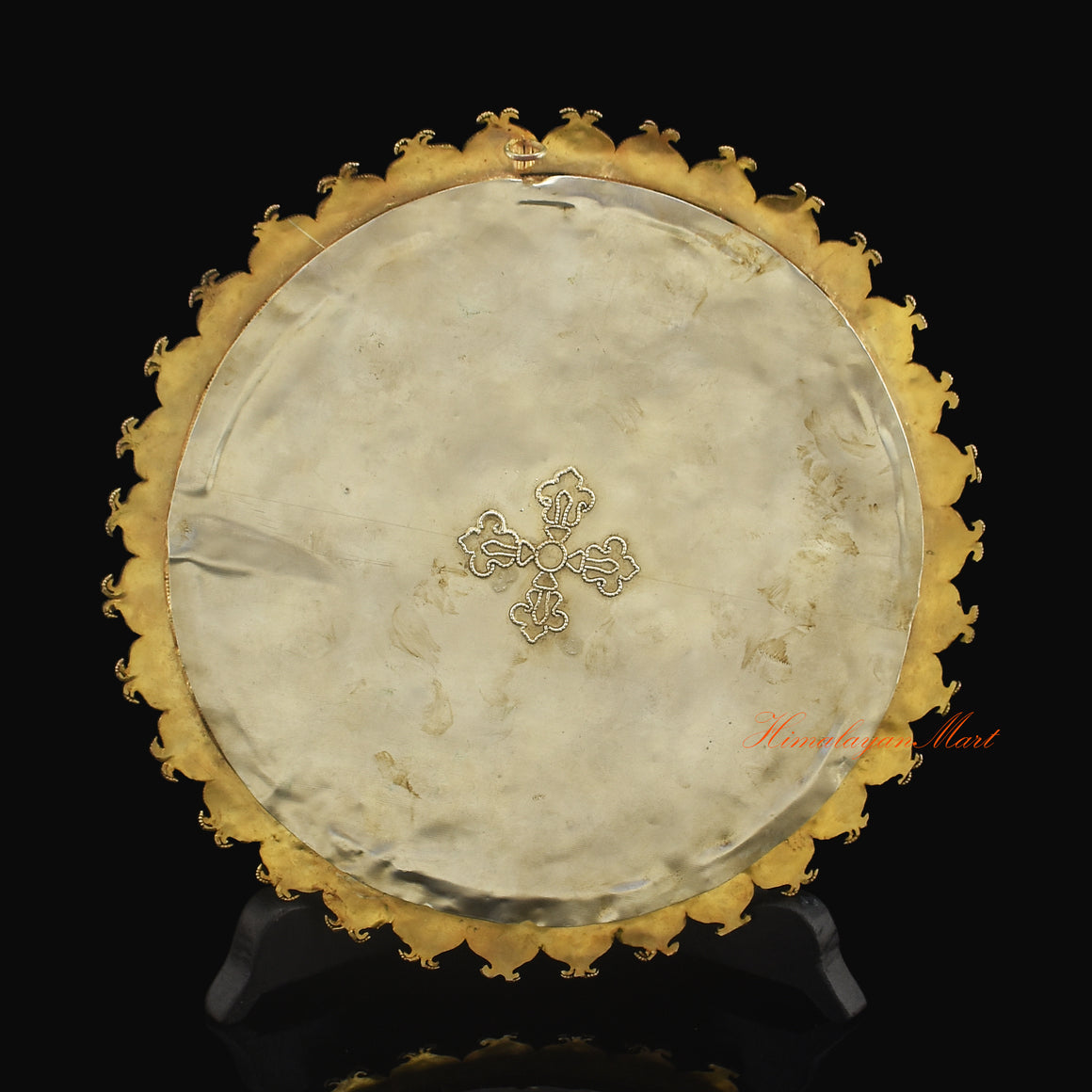 Back view of the gold plated Kalachakra Great Bliss Mandala