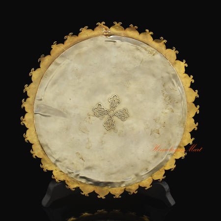 Back view of the gold plated Kalachakra Great Bliss Mandala