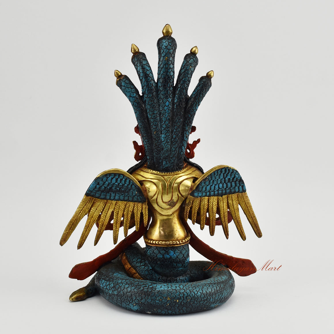 Back view of Naga Kanya Statue crafted using the traditional Lost-Wax Method